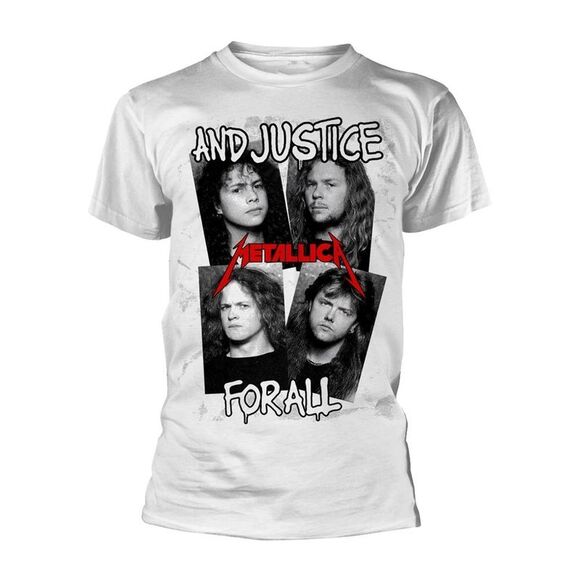 Metallica Unisex Adult First Four Albums Faces T-Shirt / White - Picture 1 of 2